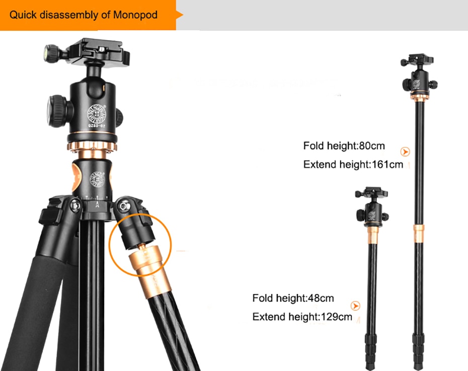 Aluminium Camera's Tripod with Quick Release