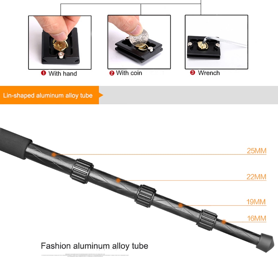 Aluminium Camera's Tripod with Quick Release